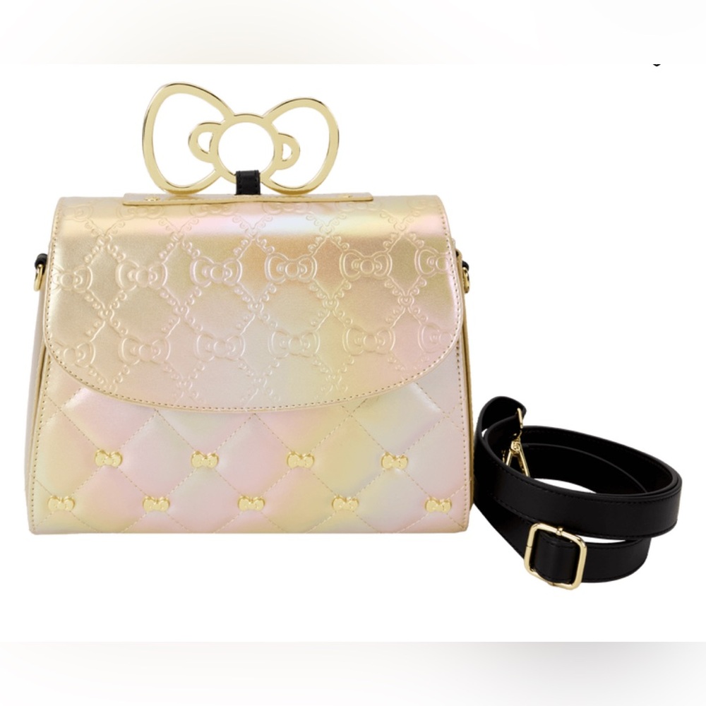 NWT Sanrio Hello Kitty 50th Anniversary Metallic Gold Crossbody Bag